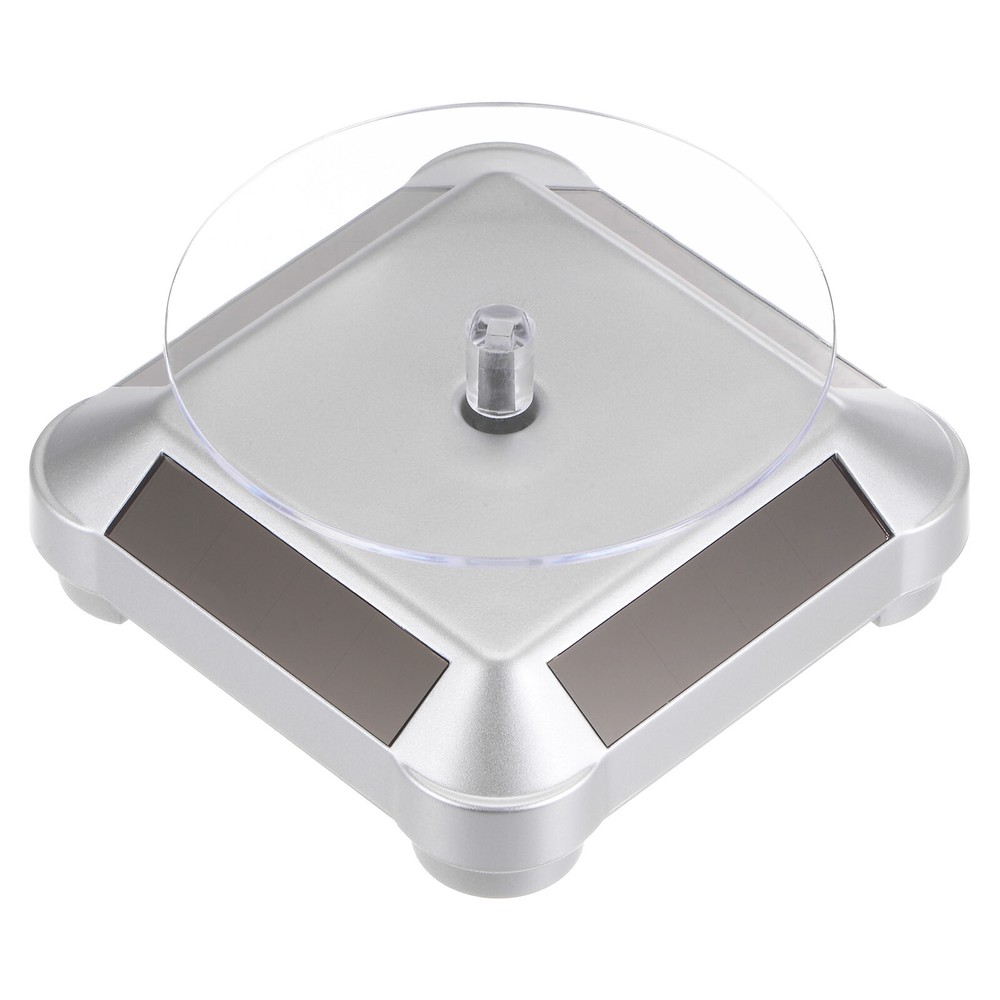 360° Rotating Solar Display Stand - Double Use ABS Silver Turntable