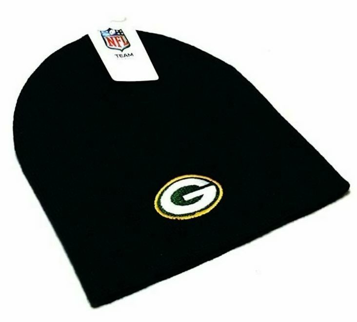 Green Bay Packers Sideline Cold Weather Uncuffed Knit Beanie Cap Hat Black