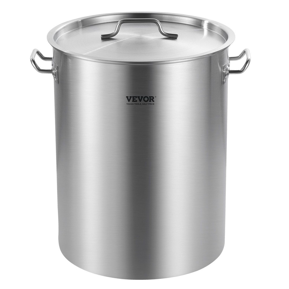 36QT Stainless Steel Stockpot with Basket Lid - Ideal for Cooking & Kitchen Use