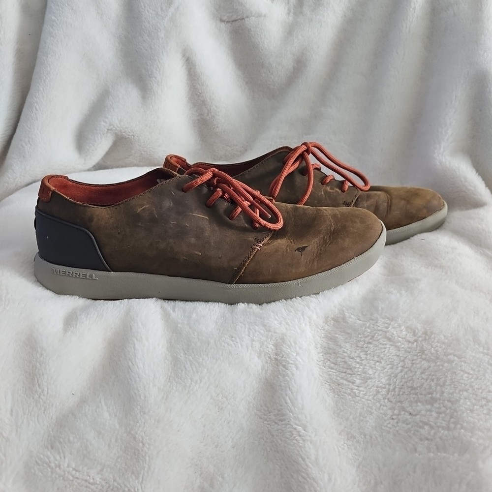 Merrell Freewheel Lace Sneakers J41385 Casual Brown Leather Shoes US Mens 12