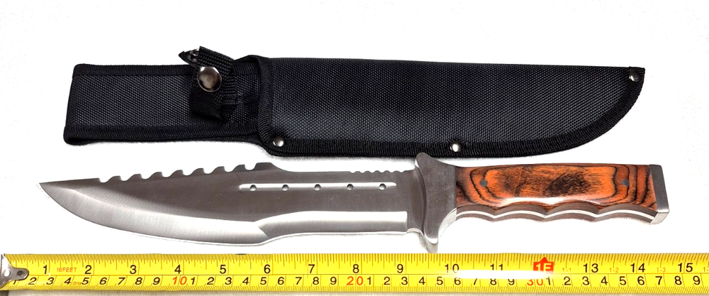 14.75 Inch Full Tang Bowie Hunting Knife with Sheath  