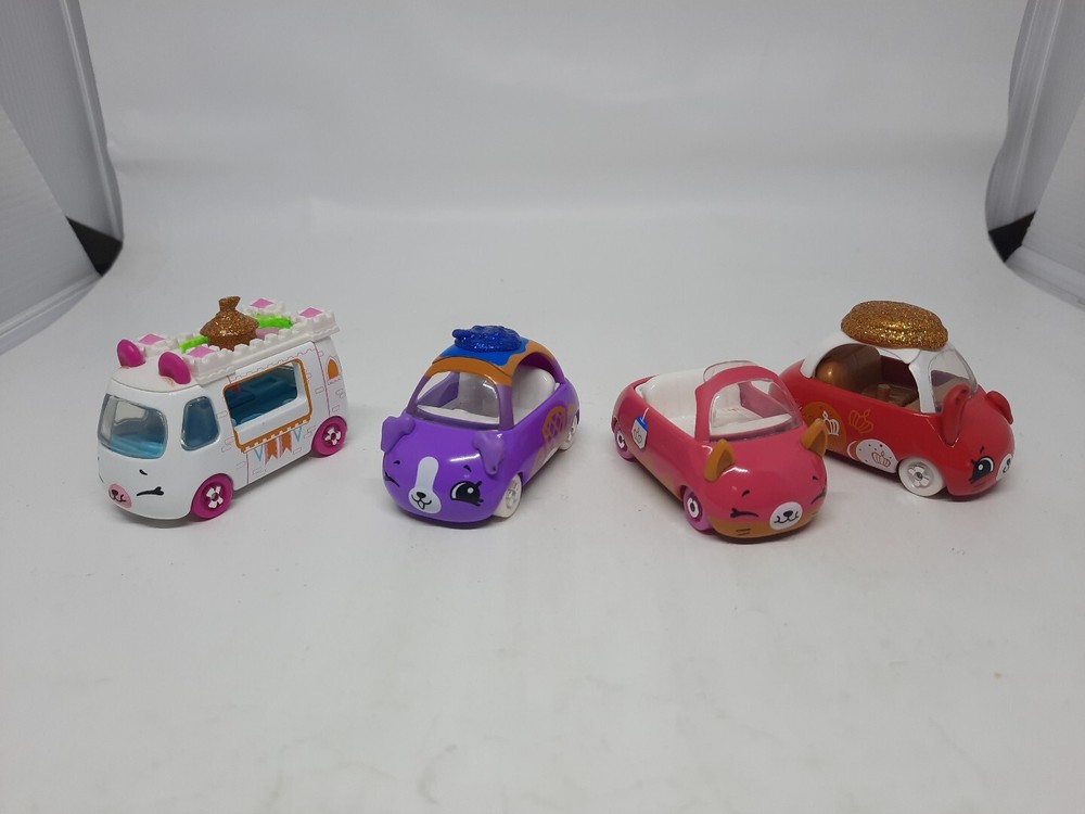 Shopkins Cutie Cars Diecast Lot Of 4 All Different with driver