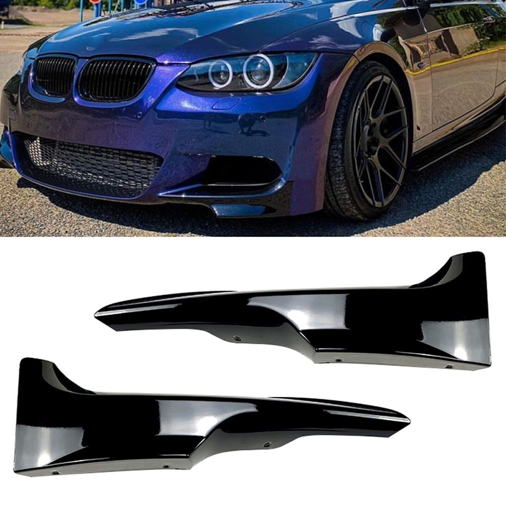 Front Bumper Side Splitter Cover For BMW E92 E93 M-Tech 2006-2009 07 Gloss Black