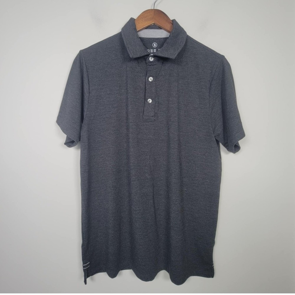 Free Fly Mens S Bamboo Blend Polo Shirt Short Sleeve Dark Gray