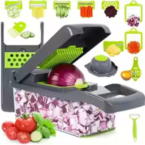 14/16-in-1 Multifunctional Vegetable Chopper with Grate & Handle for Easy Food Prep