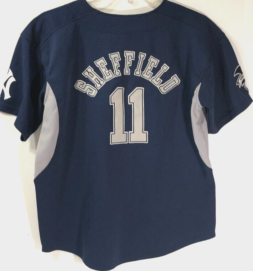 Gary Sheffield #11 N.Y. Yankees Vintage 90s MLB Boys Sewn Nike AL Blue Jersey L