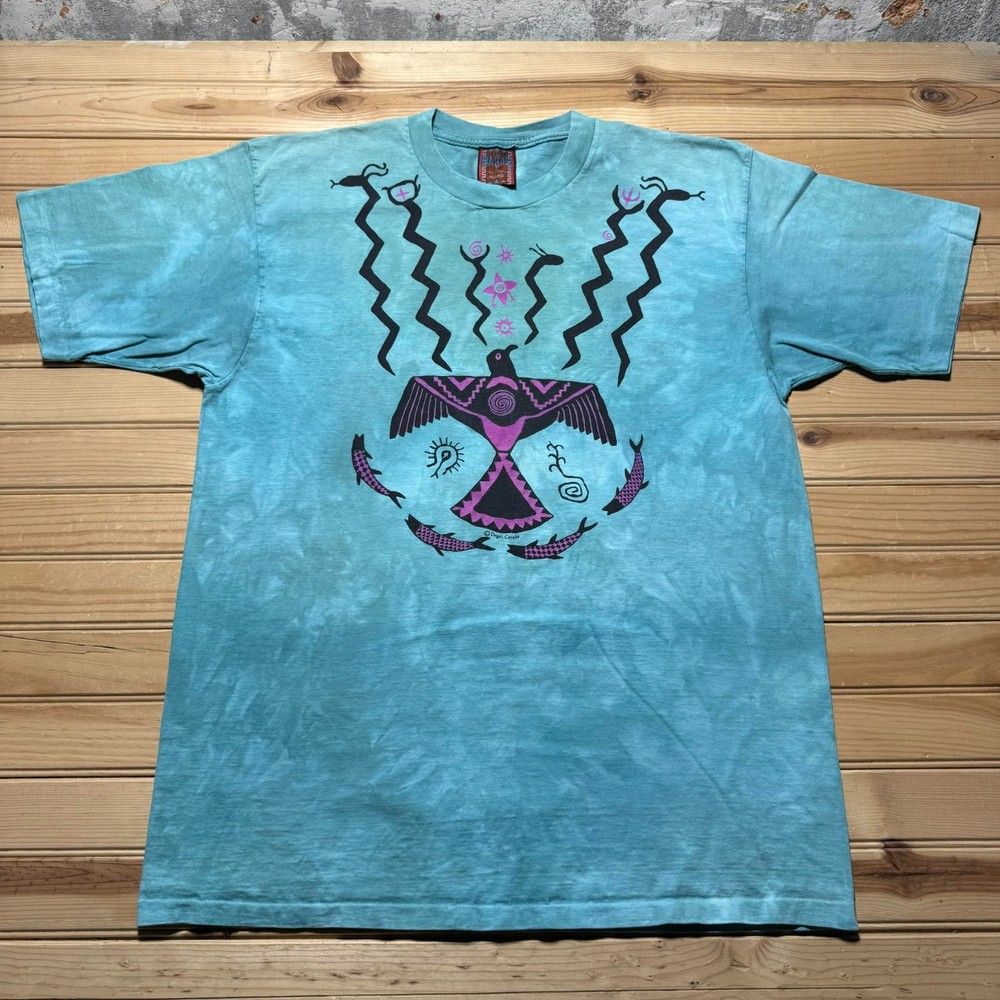 Vintage 90s Dagoli Canada Cotton Diviner Southwestern Ancient Cave Art Shirt XL