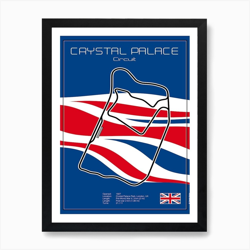 Vintage Racetrack Crystal Palace Framed Art Print Canvas Wall Decor  