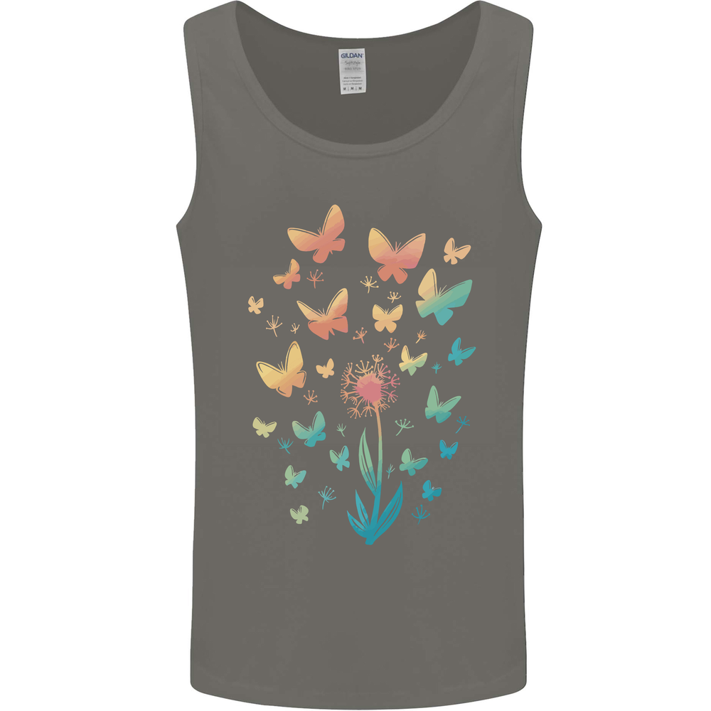 Dandelion Butterfly Plant Gardening Mens Vest Tank Top