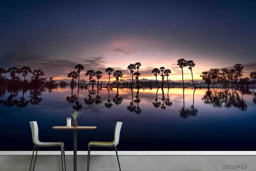 3D Tropical Sea Sunset Landscape Wall Murals Wallpaper Murals Wall Sticker