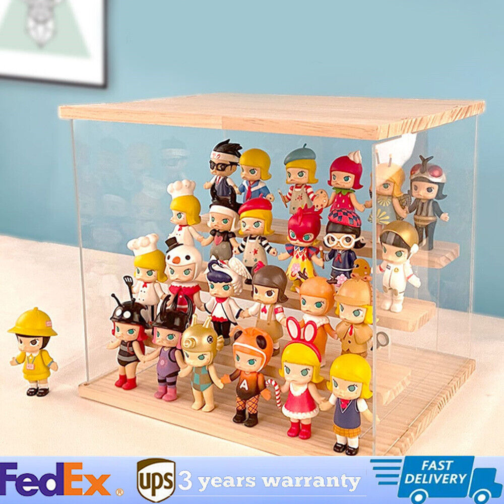 Clear Acrylic Display Case with Shelf, Transparent Collectibles Toys Storage Box