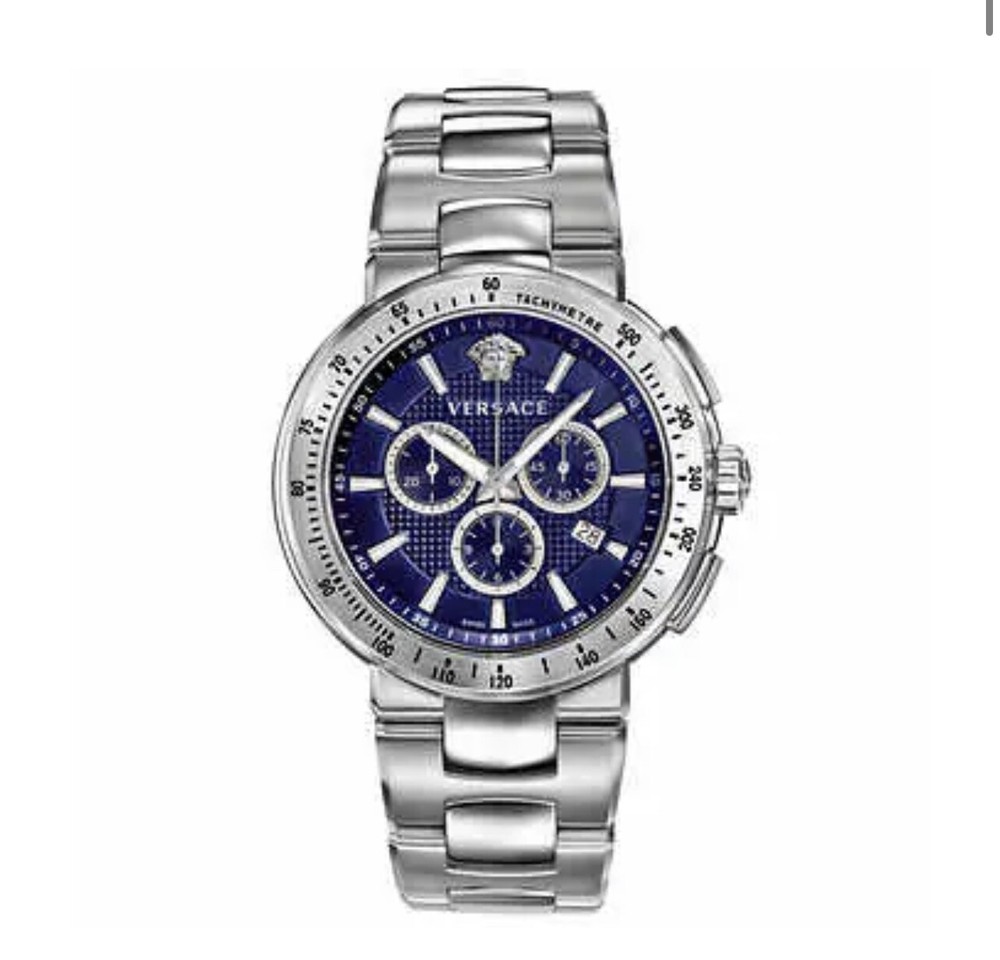 Versace Men's VFG120015 Mystique Sport Steel  Blue Dial Chronograph Watch