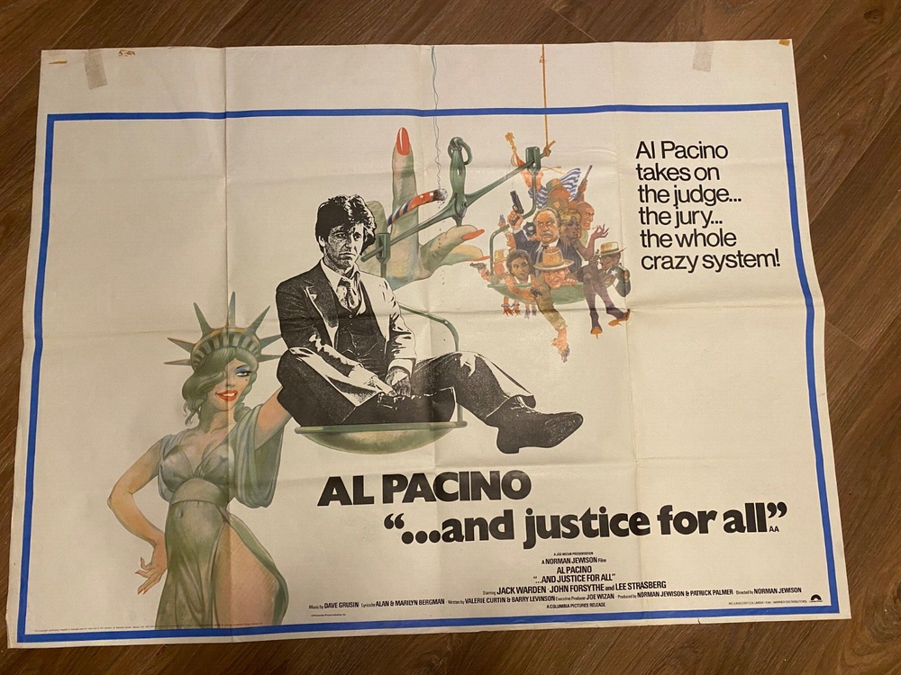 ORIGINAL UK QUAD POSTER AND JUSTICE FOR ALL AL PACINO