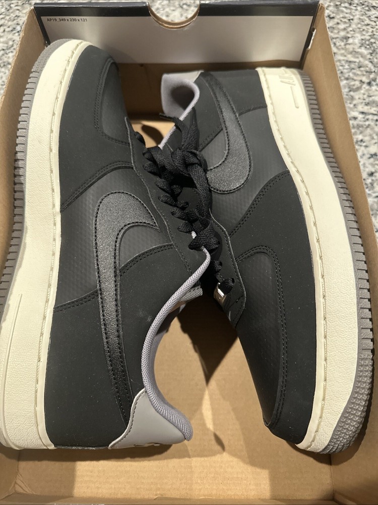Size 12 Nike Air Force 1 '07 LV8 Shoes Black Flat Pewter FZ5225-001 Men's