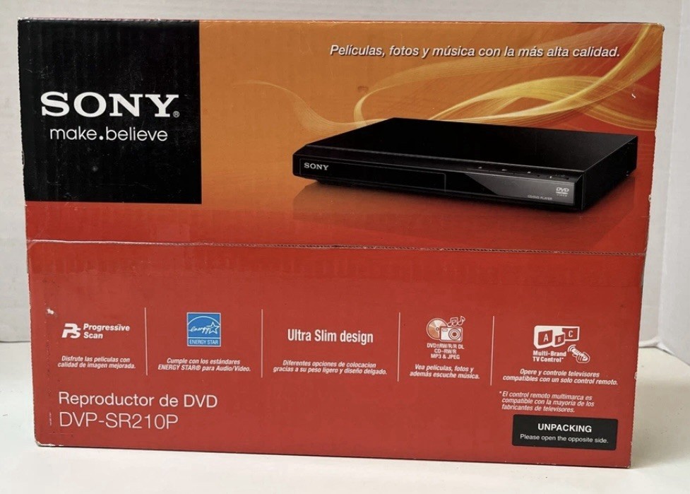 Sony Progressive Scan CD and DVD Player in Black | DVP-SR210P