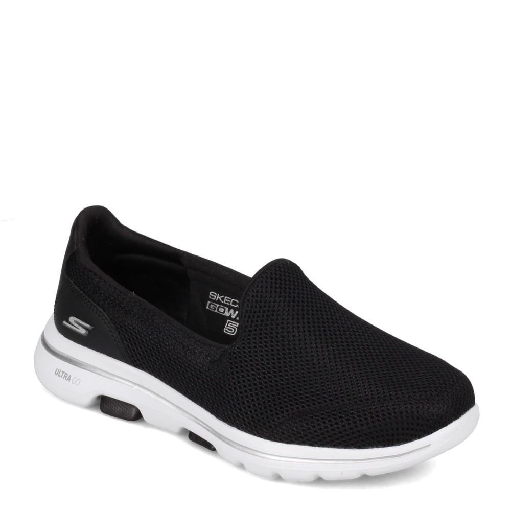 Women's Skechers Performance, Go Walk 5 Slip-On 15901-BKW Black / White SYNTHETI