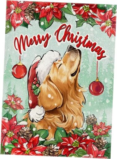 Merry Dog Decorative Garden Flag, Xmas 12
