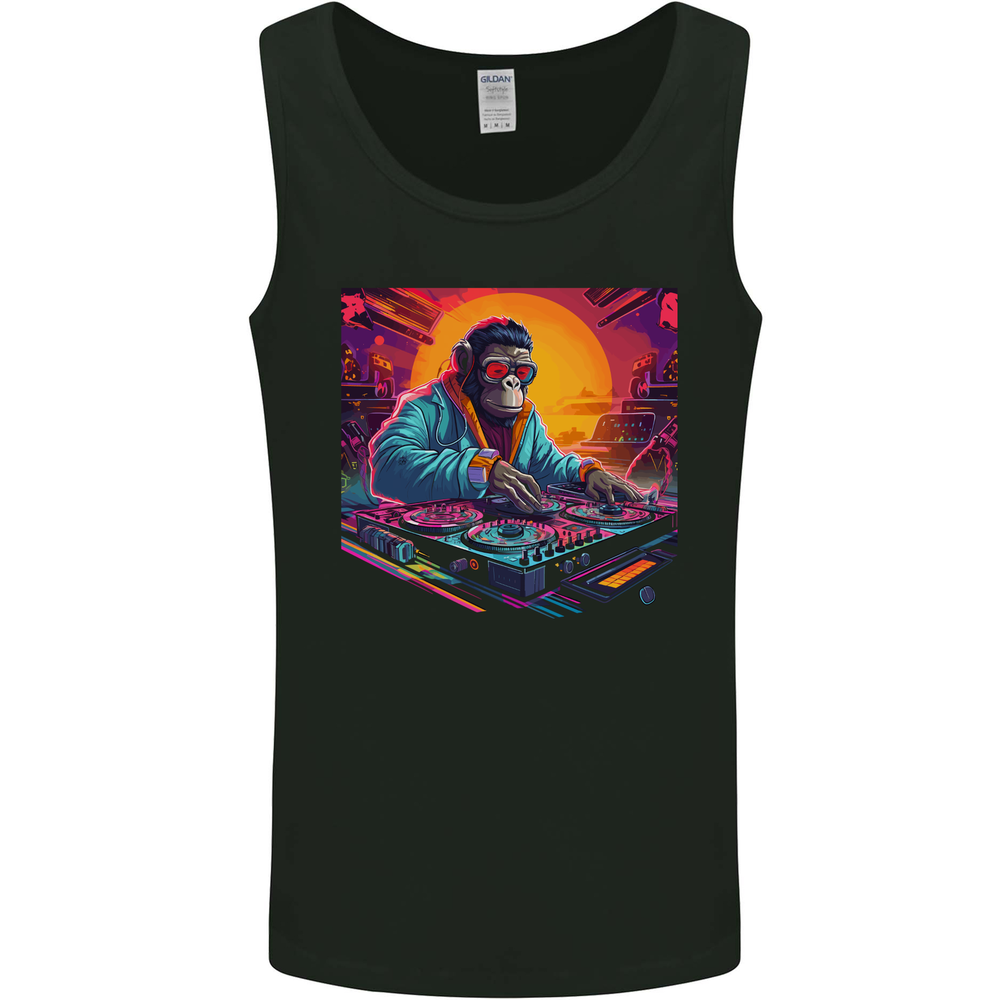 DJ Kong Funny Ape on the Decks Music Mens Vest Tank Top