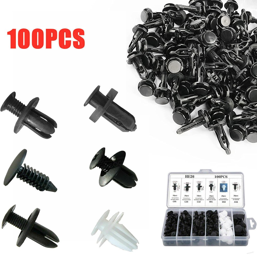 Honda Acura Fastener Clips Bumper Hood Fender Splash Guard Retainers 100-Pack