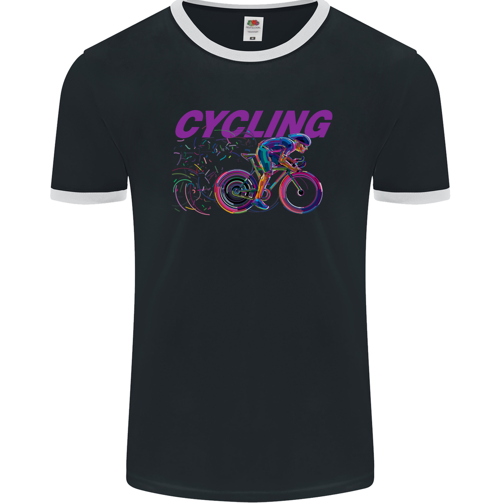 Stylish Bicycle Cyclist Mens Ringer T-Shirt by FotL