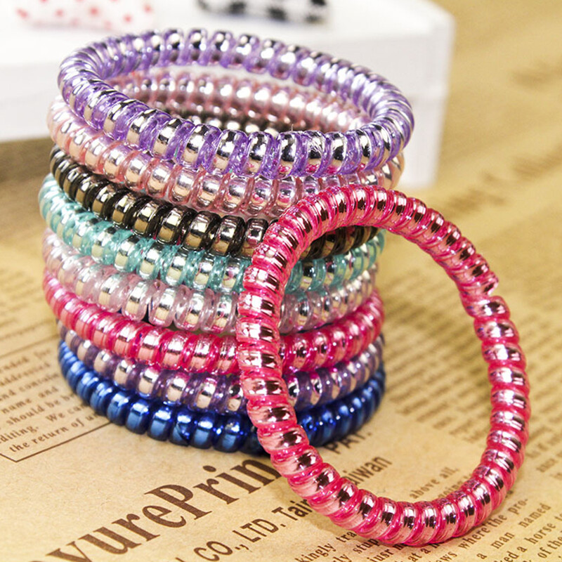 Spiral Elastic Rubber Hair Ties Bands Rope 1PC Top Choice for Styling