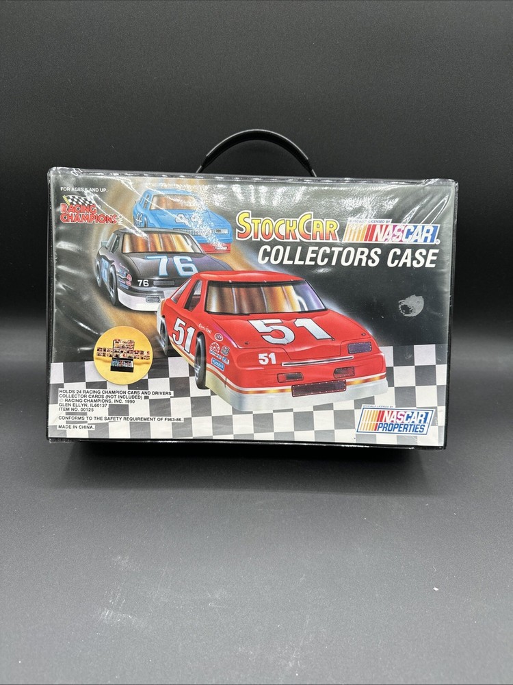 1990 Racing Champions NASCAR Collectors Case with 12 Cars & Cards