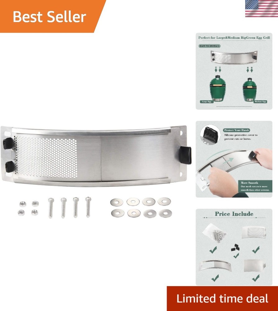 304 Stainless Steel Draft Door for Big Green Egg - Adjustable Vent Replacement