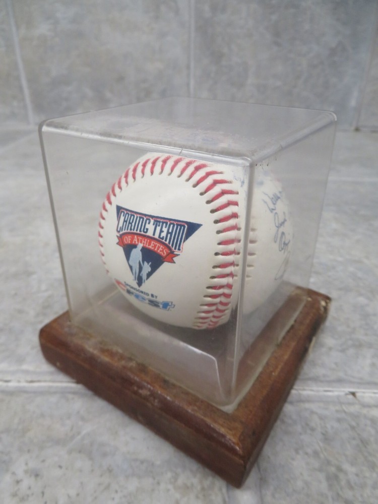 Caring team of Athletes Souvenir Baseball Ball Sponsored by Crest Autographed