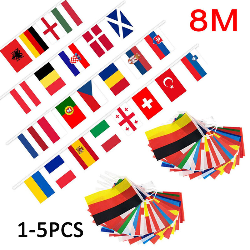European Football Championship EURO 2024 Fabric Flags Bunting All 24 Nations