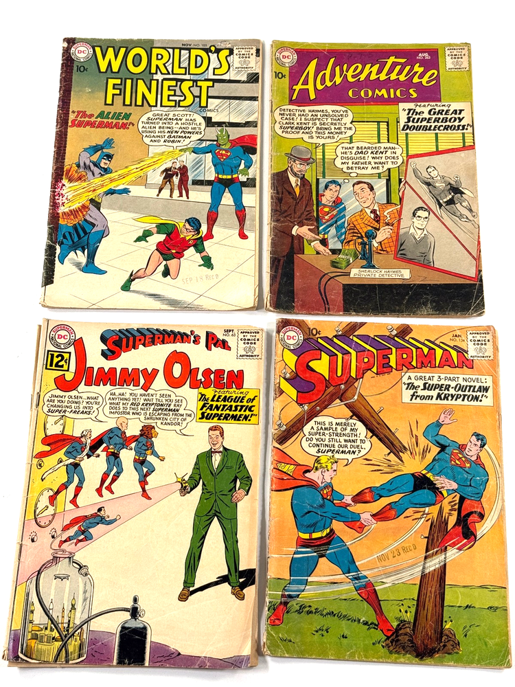 Lot (x4) Silver Age Superman Comic Books World's Finest Adventure Jimmy Olsen 13