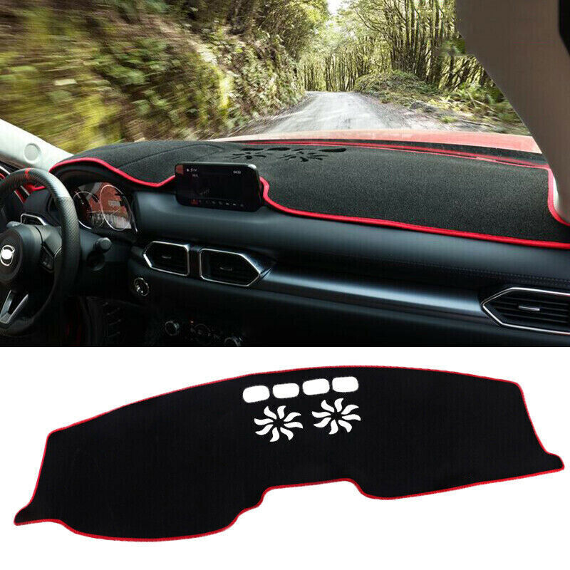 Black Inner Dashboard Dash Mat Sun Cover Pad Trim for Mazda CX-5 2017-2021 Models