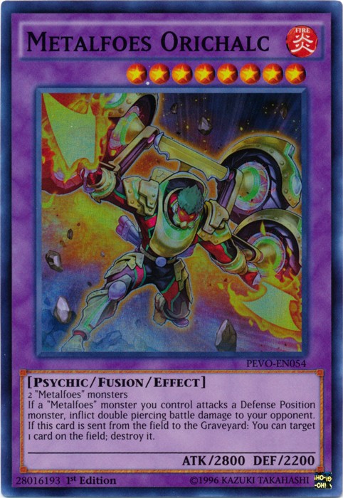 Metalfoes Orichalc PEVO-EN054 Super Rare 1st Edition Moderately Played