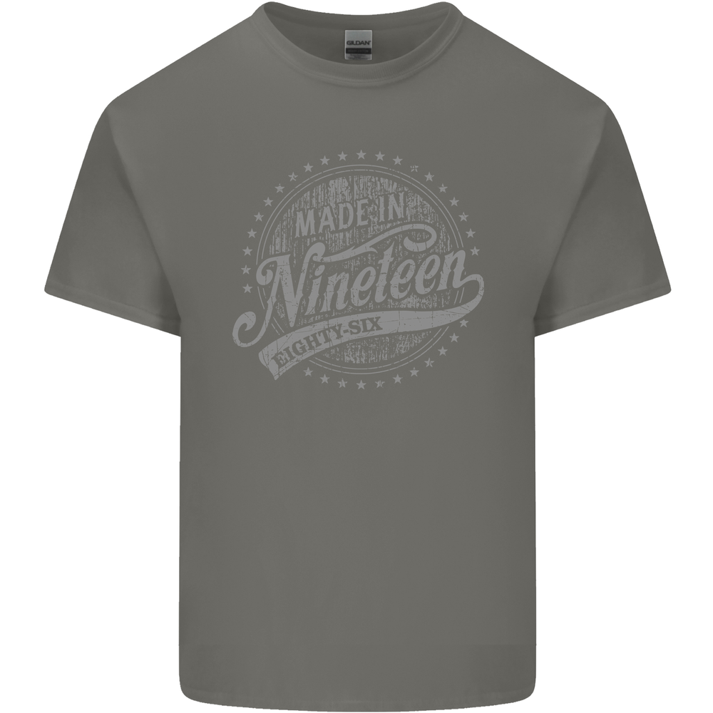 Distressed 37th Birthday Made In 1986 Mens Cotton T-Shirt Tee Top