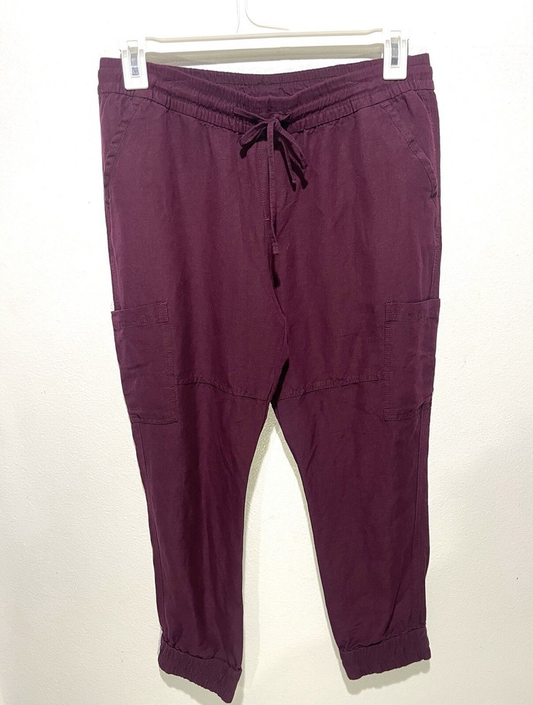 Old Navy Linen Pants Pull on pants Resort jogger red Lagenlook Women’s M