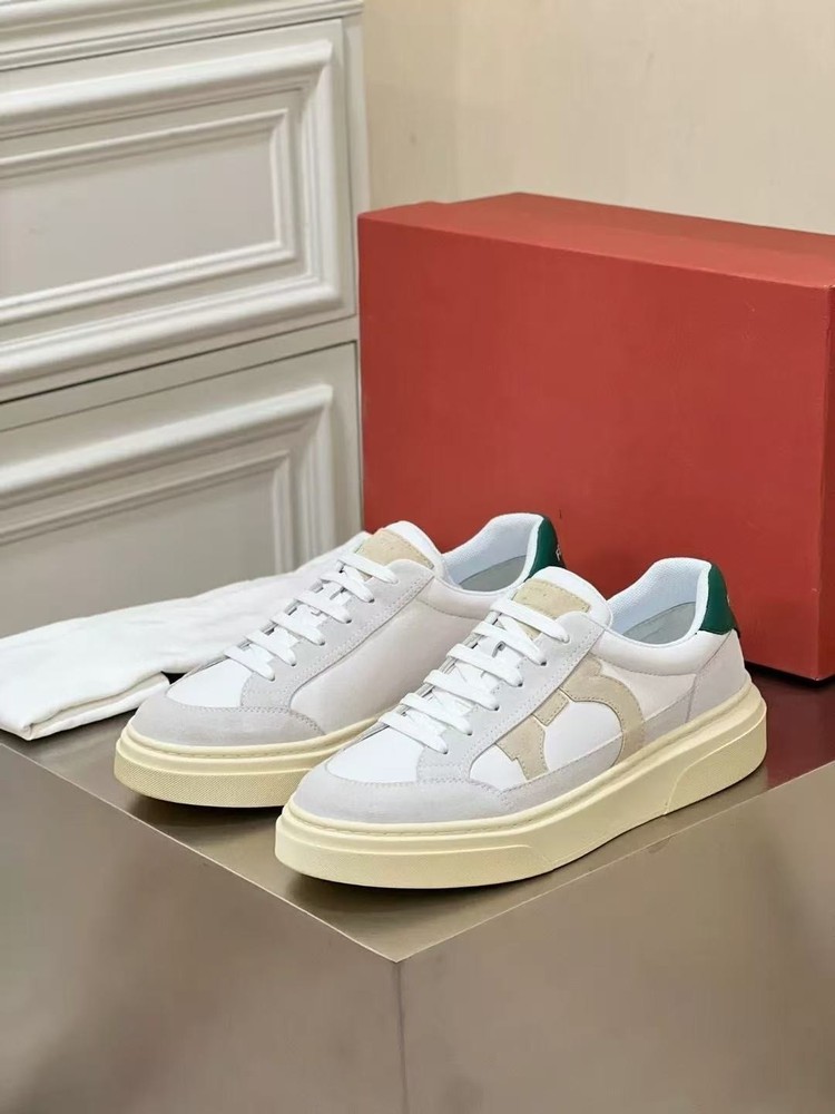 NEW Salvatore Ferragamo Men's Black & White Casual Board Shoes