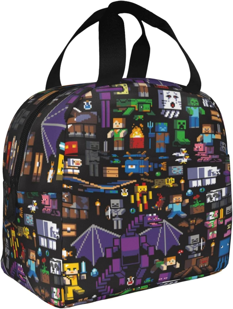 Insulated Neoprene Lunch Bag with Front Pocket - Waterproof & Portable for Work