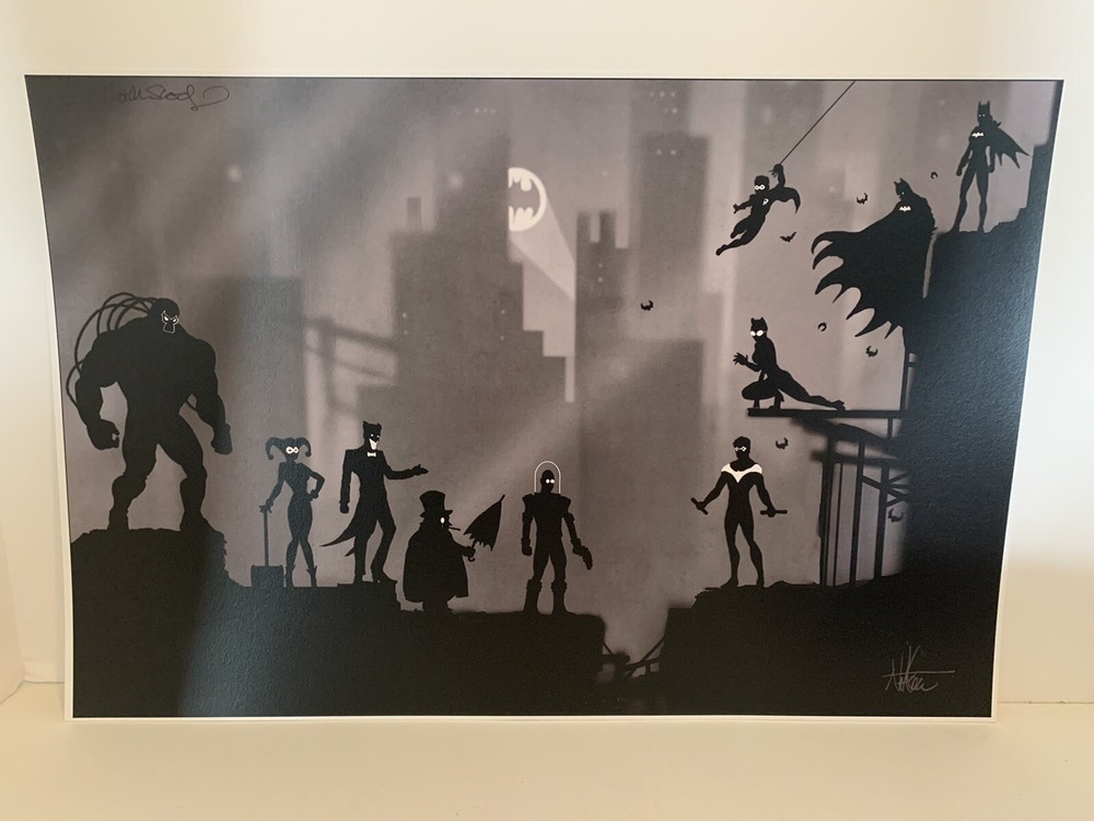 Nathan Szerdy SIGNED Batman Silhouette Art Print Joker Nightwing Penguin