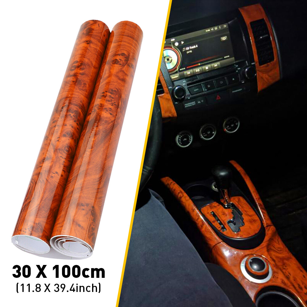 Glossy Wood Car Decal Grain Vinyl Wrap Sticker Film Sheet Sparkle DIY 12*40inch