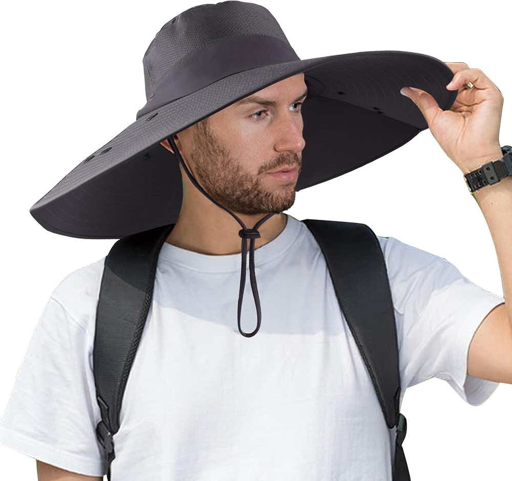 UPF 50+ Wide Brim Safari Fishing Hat with Removable Neck Flap