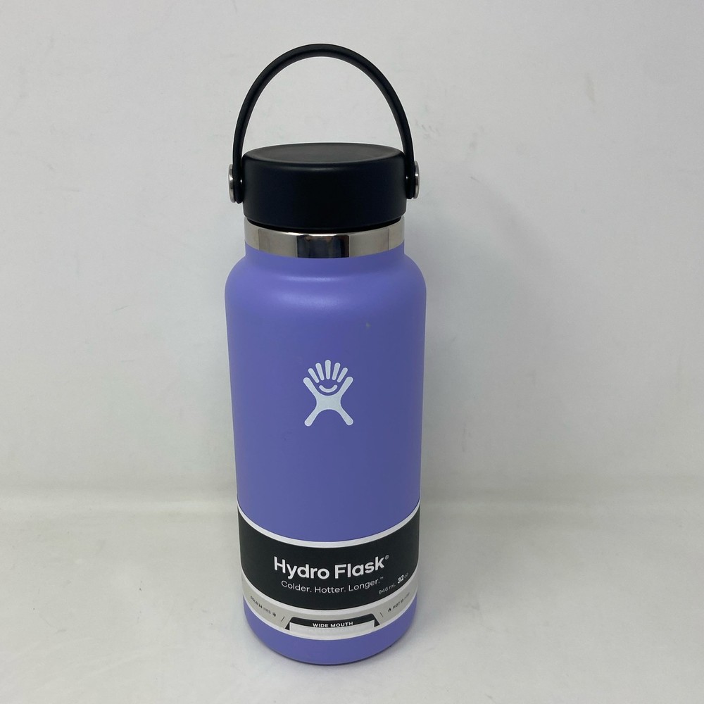 Hydro Flask 32 oz Wide Mouth Water Bottle - Lupine Purple w/ Flex Cap, Leakproof