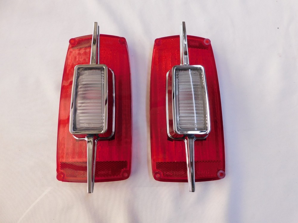 New 1966 Ford Fairlane 500 Tail Light Lenses with Classic Ford Script Design