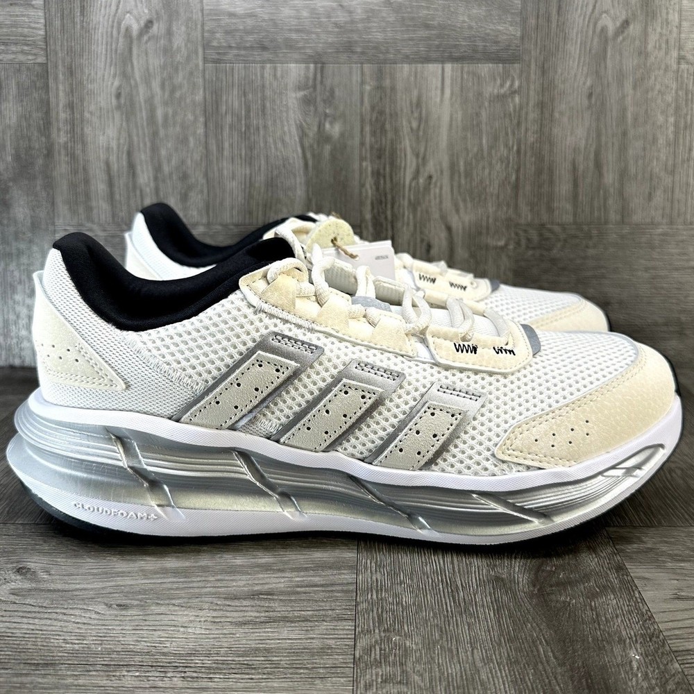 Adidas Astrastar Womens White Silver Running Shoes Sneakers JS5039 Size 8.5