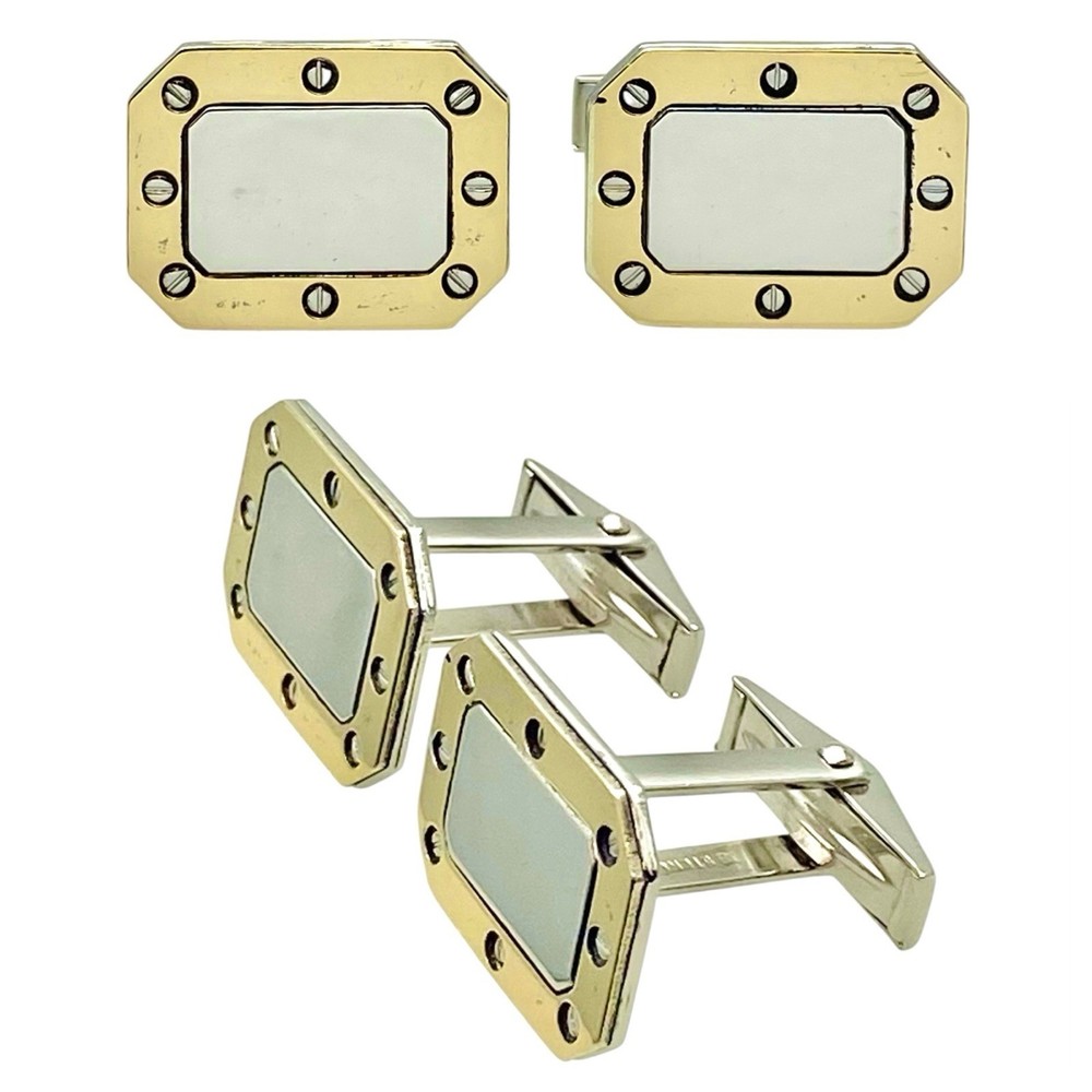 Vintage Dolan Bullock 925 sterling silver mens cufflinks in Santos design style