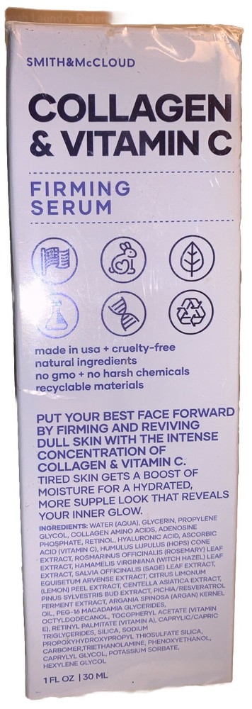 Smith & McCloud Collagen & Vitamin C Firming Face Serum 1 fl oz / 30 ml