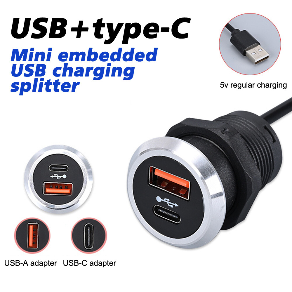 USB Type-C Dual Socket Fast Charger for Furniture Embedded Desktop  