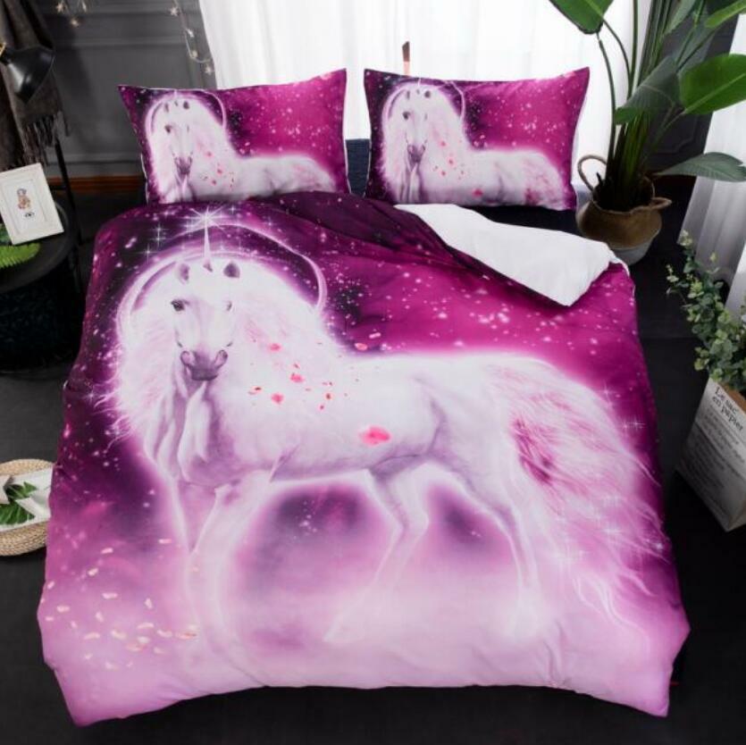 3D Unicorn Star ZHUA9974 Bed Pillowcases Quilt Duvet Cover Set Queen King Zoe