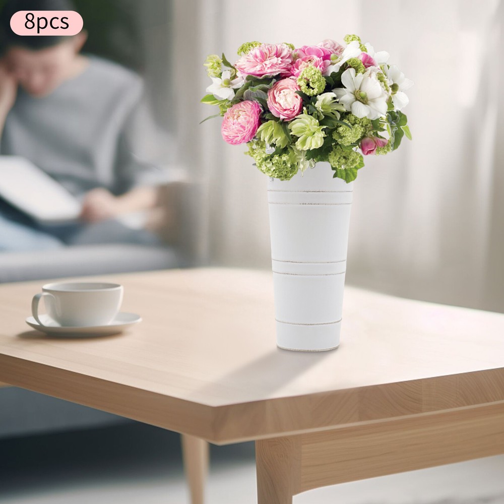 8PCS Metal Vases Flower Vases for Bouquet Flower Bucket Centerpiece Decorations