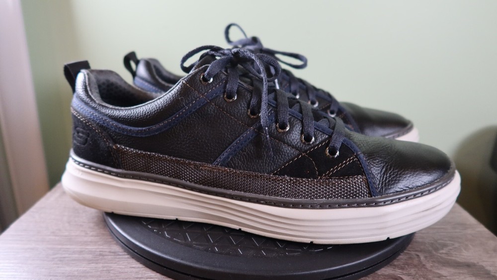 Skechers Moreno (66230) Black Blue Casual Dress Sneakers Men’s Size 12