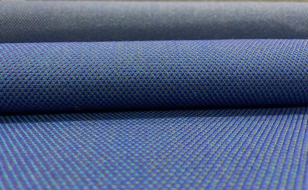 1.875 yds Kvadrat Steelcut Trio 753 Indigo & Aqua Wool Upholstery Fabric