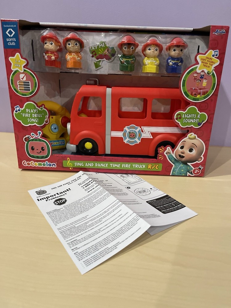 Cocomelon Remote Control Fire Truck Toy with Music for Toddlers Age 2 and Up